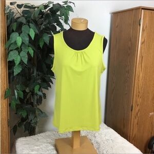 Christopher & Banks tank top Womans size large greenish yellow mustard